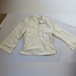 Silk & Cotton Blend J Jill bell sleeve cream top